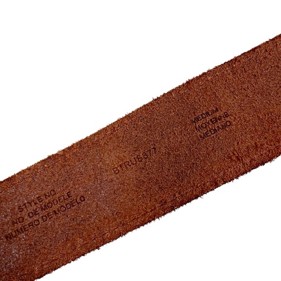 LIZ CLAIBORNE Brown Leather Belt With Brass/Gold tone hardware | - Picture 6 of 7